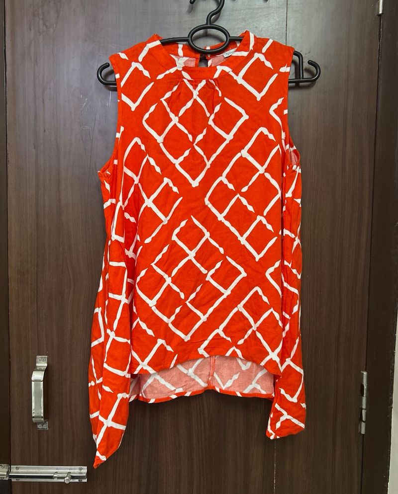 Chic Geometric Print Sleeveless Top