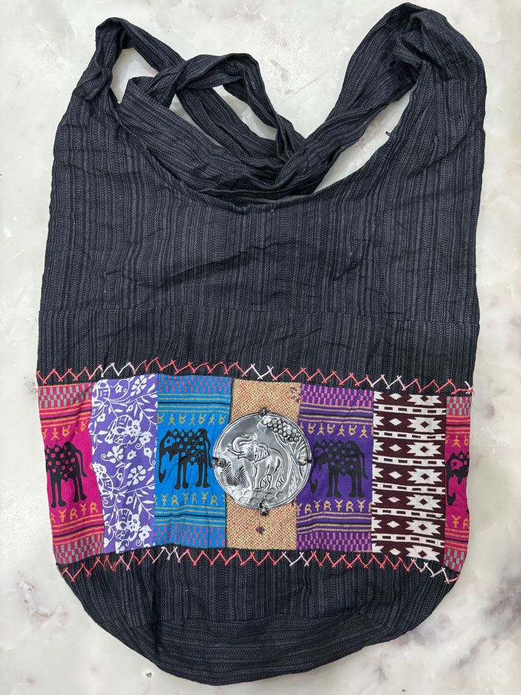 Elephant Patchwork Shoulder Bag