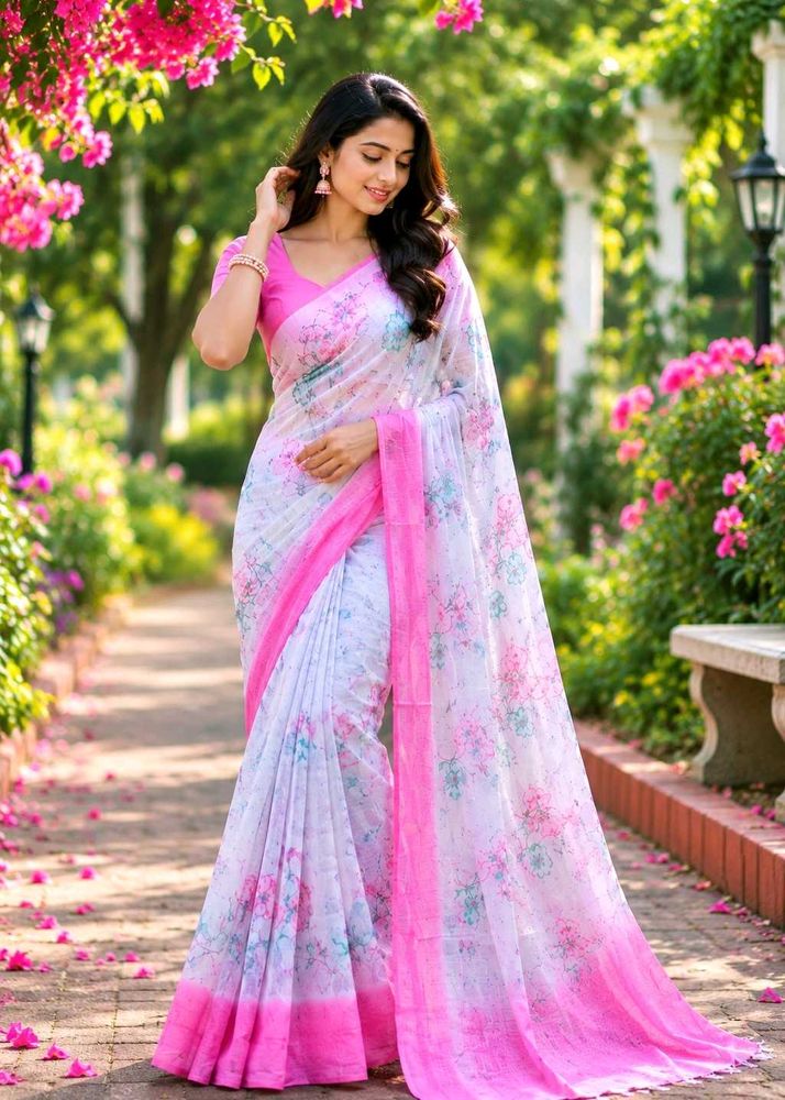 Soft Floral Printed Georgette Saree for Women