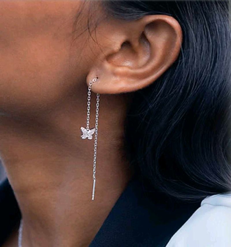 Dainty Butterfly Threader Earrings