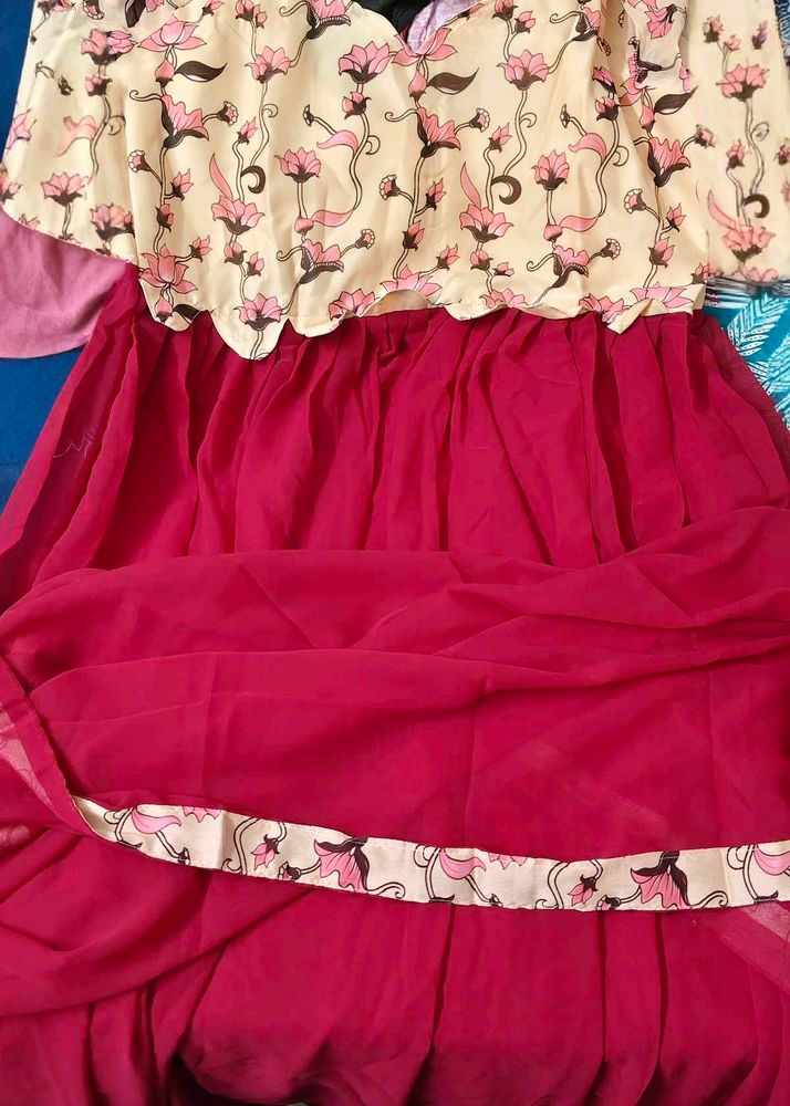 Chiffon Gown with dupatta