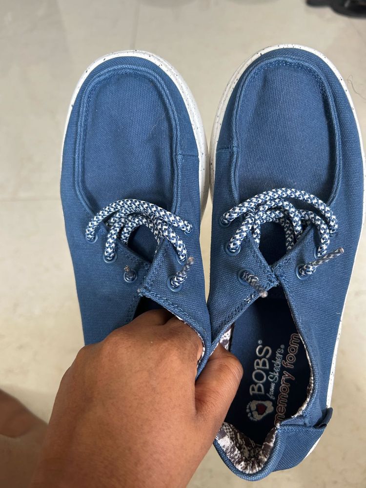 Blue Skechers Bobs Casual Shoes
