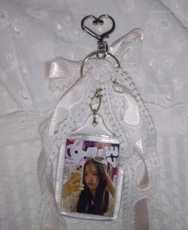 Cute Photo Keychain with Ribbons