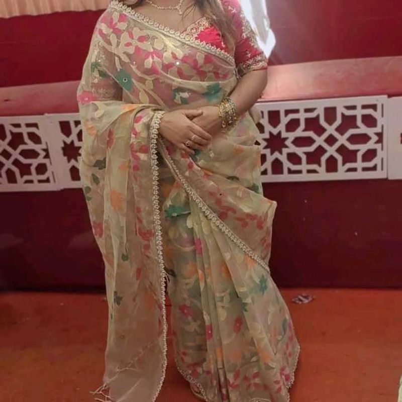 organza muslin saree