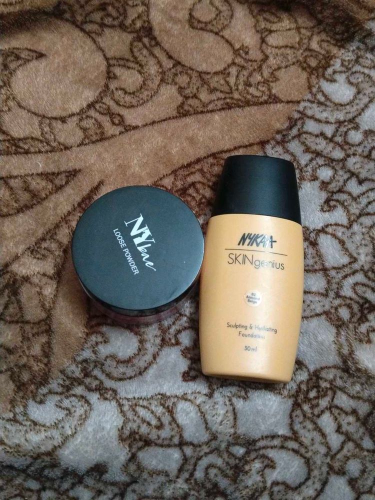 nykaa skin genius foundation+ ny bae pink loose po