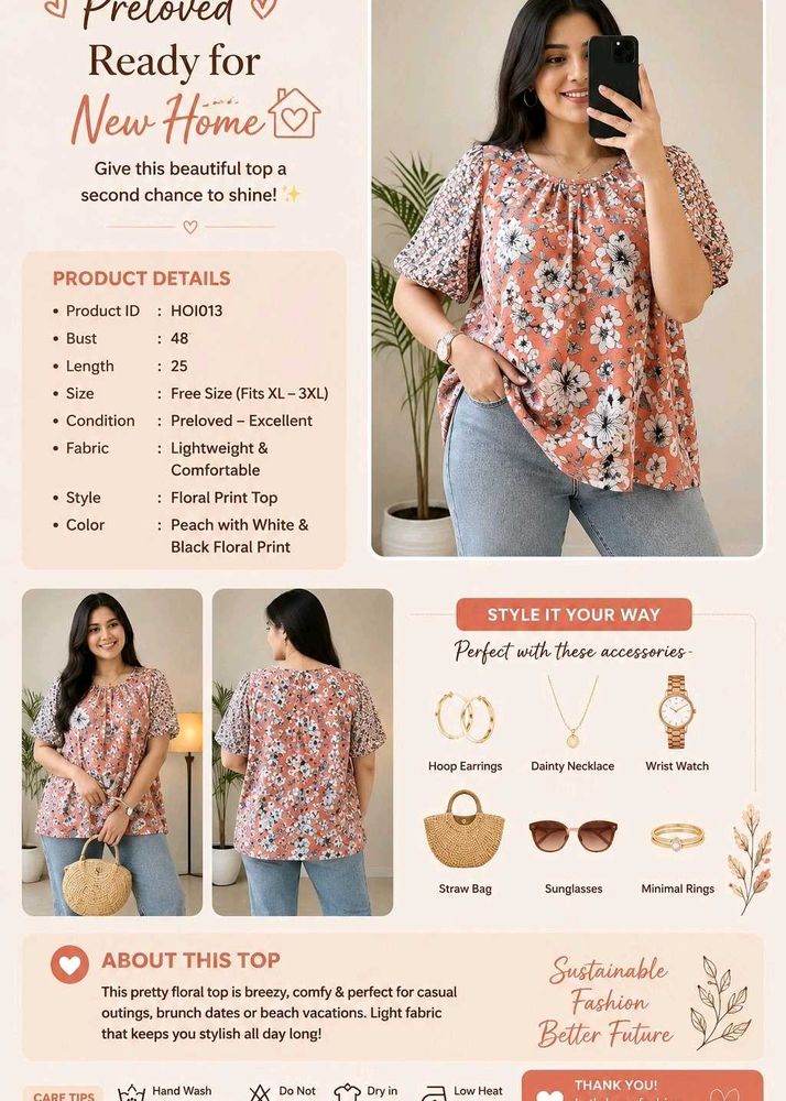 Floral Peach Top