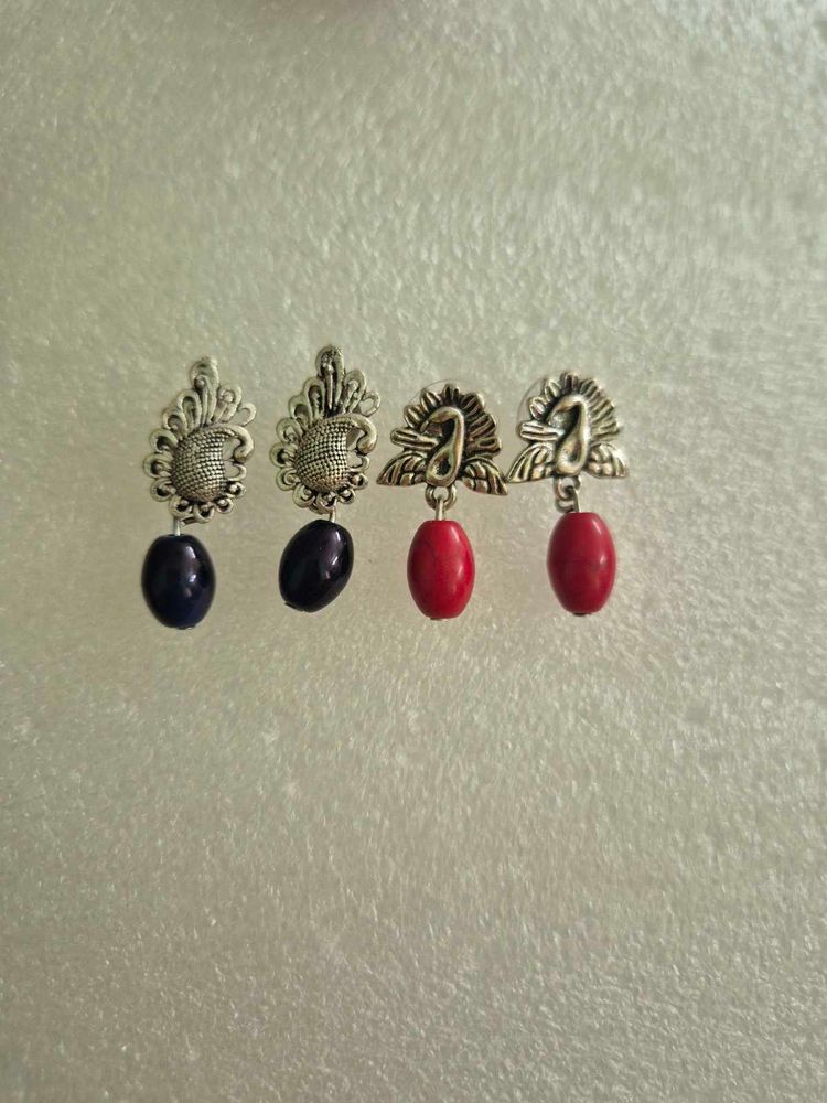 Boho Peacock &amp; Swan Earrings