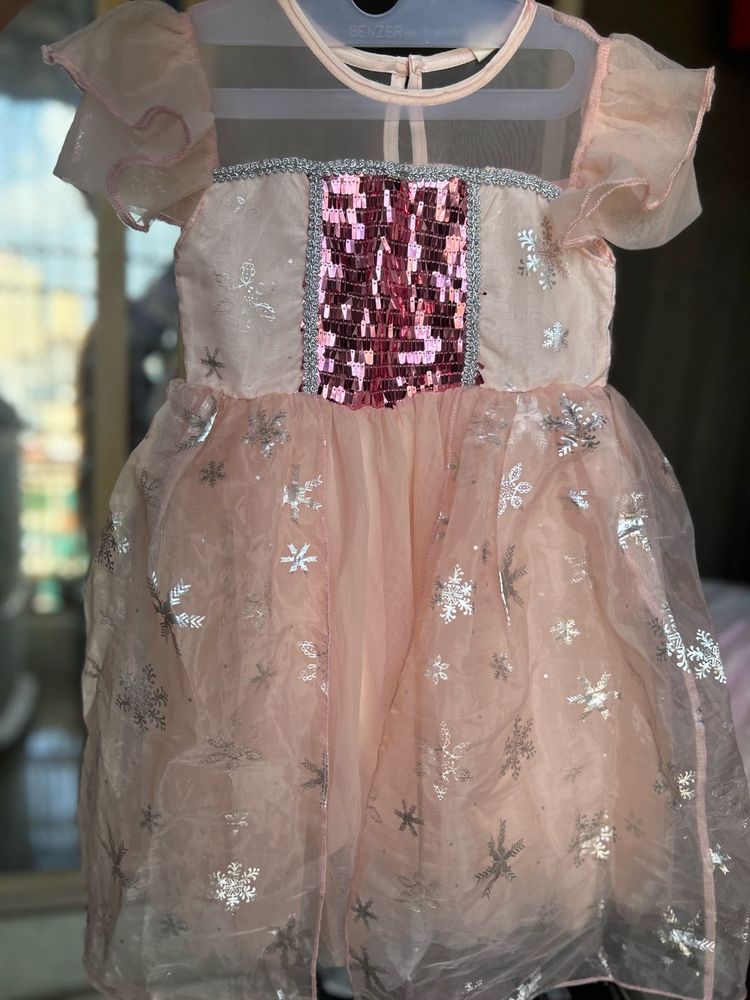 Sparkly Pink Snowflake Dress