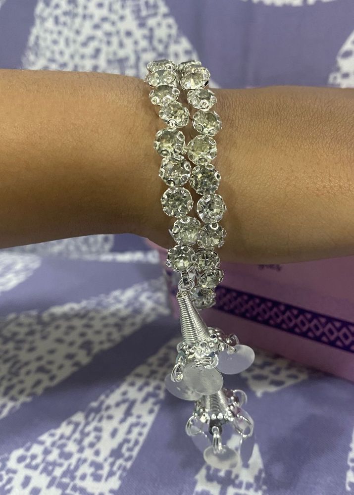 Sparkling Gemstone Charm Bracelet