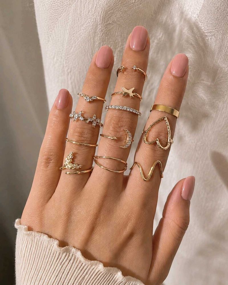 Boho Chic Ring Set - Moon, Star &amp; Heart