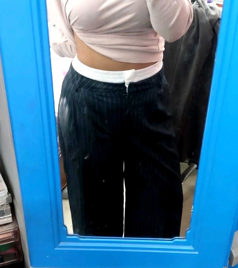 Double Waist Pinstripe Trousers