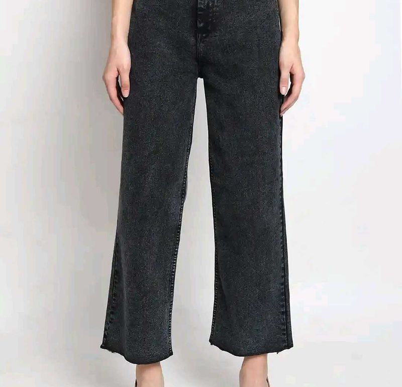 Women Jean Wide Leg High-Rise Stretchable Jeans