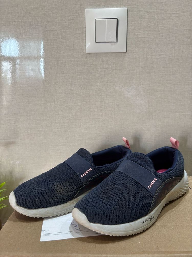 Campus Navy Slip-On Sneakers
