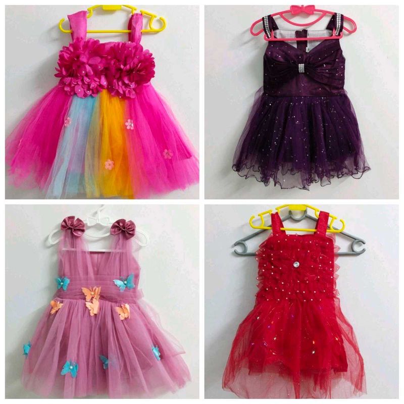 4 New Frocks for a 2-3 year old kid