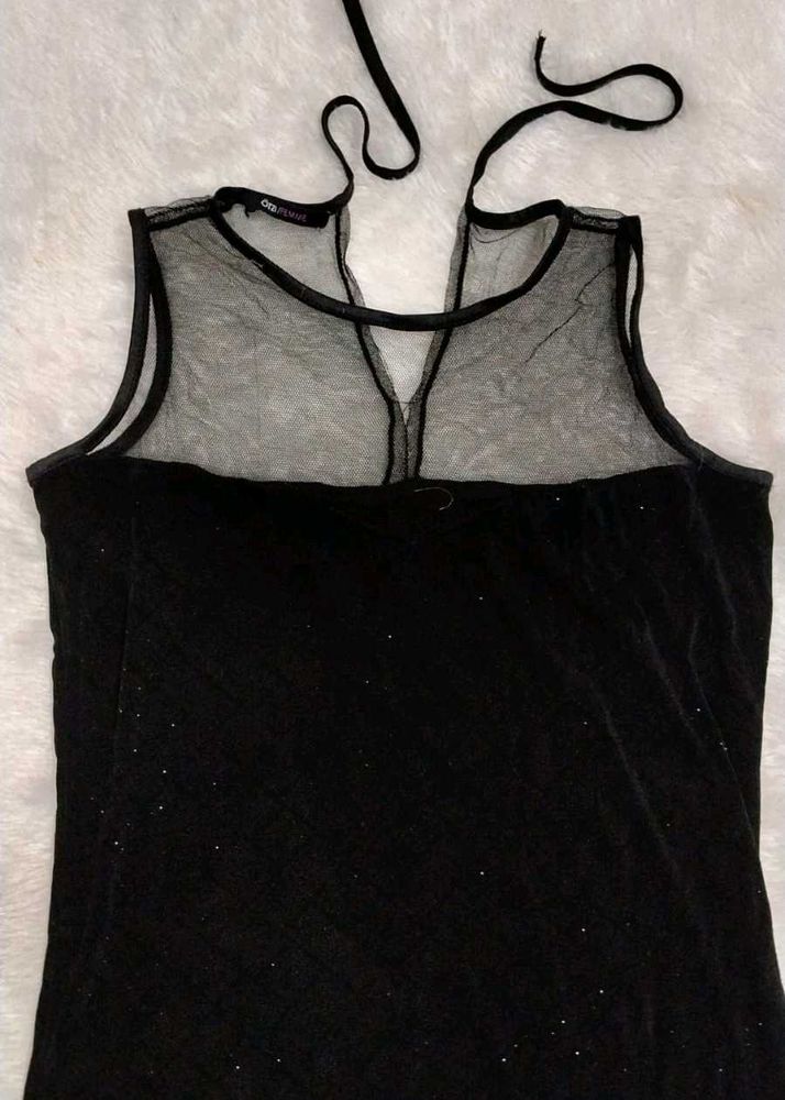 Black glitter mini dress