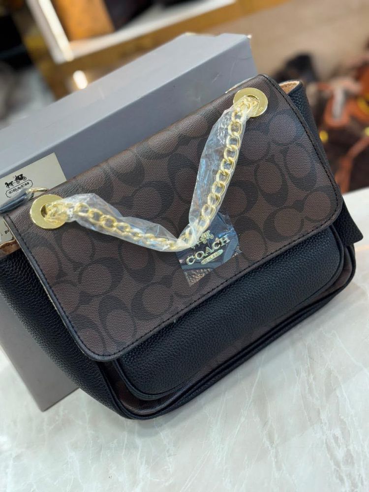 Coach Signature Print Crossbody Bag