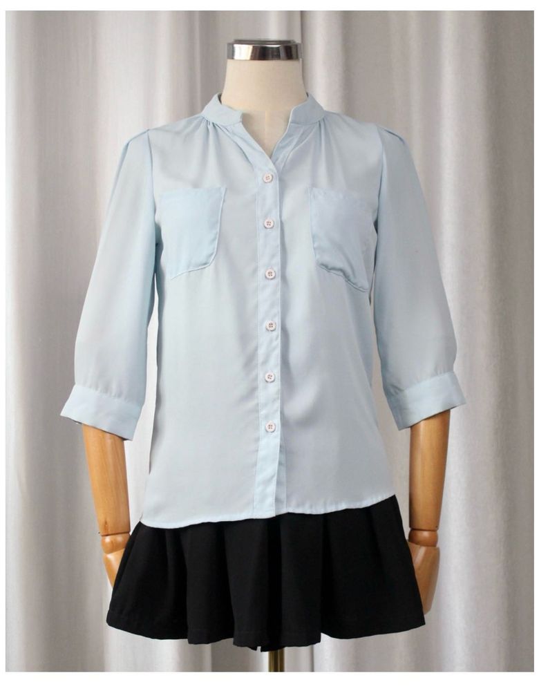 🚀🚀24Hrs EOS SALE🚀🚀 Light Blue Button-Up Top