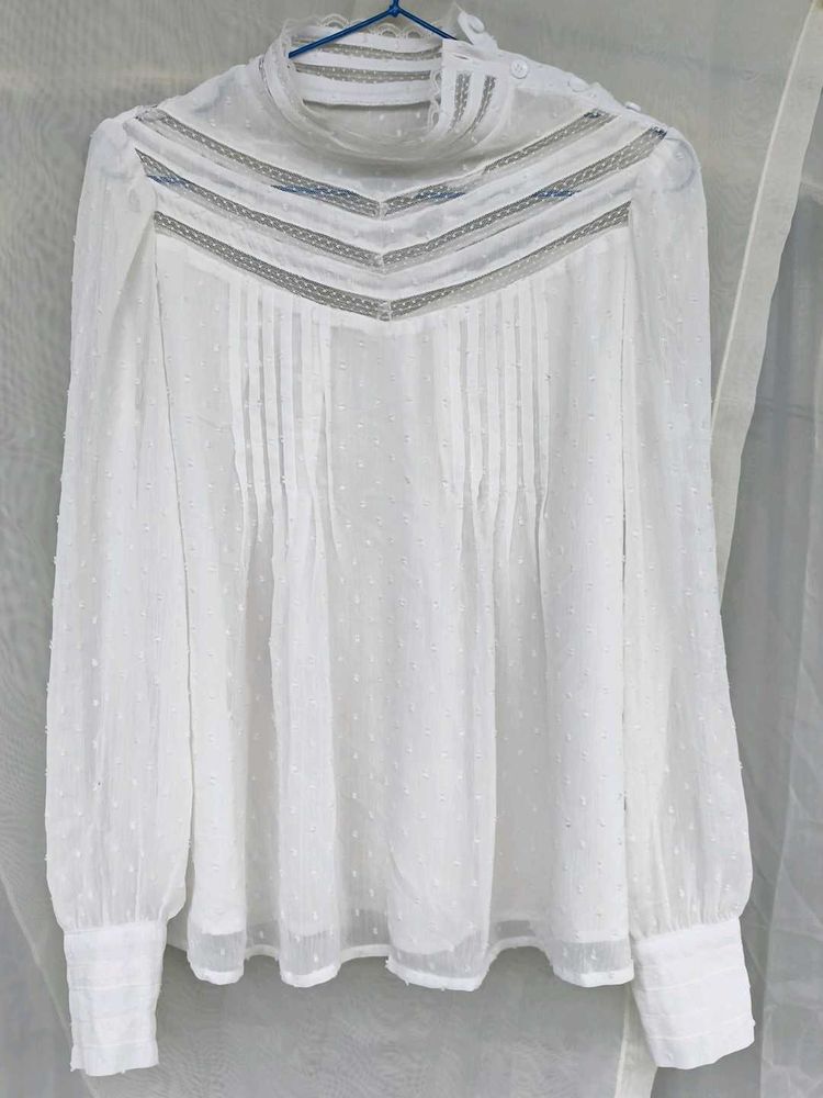 Elegant White Sheer Blouse