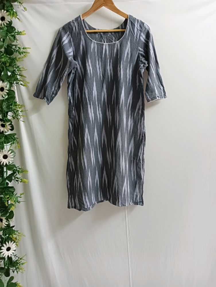 Grey Printed Straight Kurti From Prithvi Designers