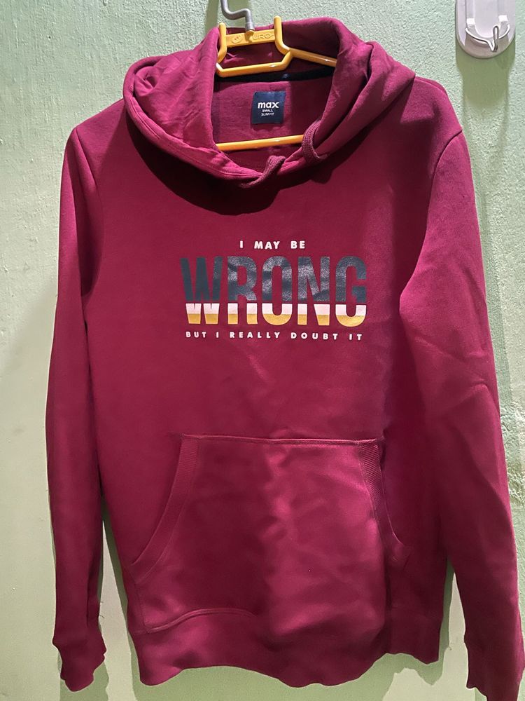 Maroon Graphic Print Hoodie