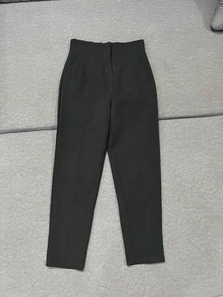 High-Waisted Black Trousers