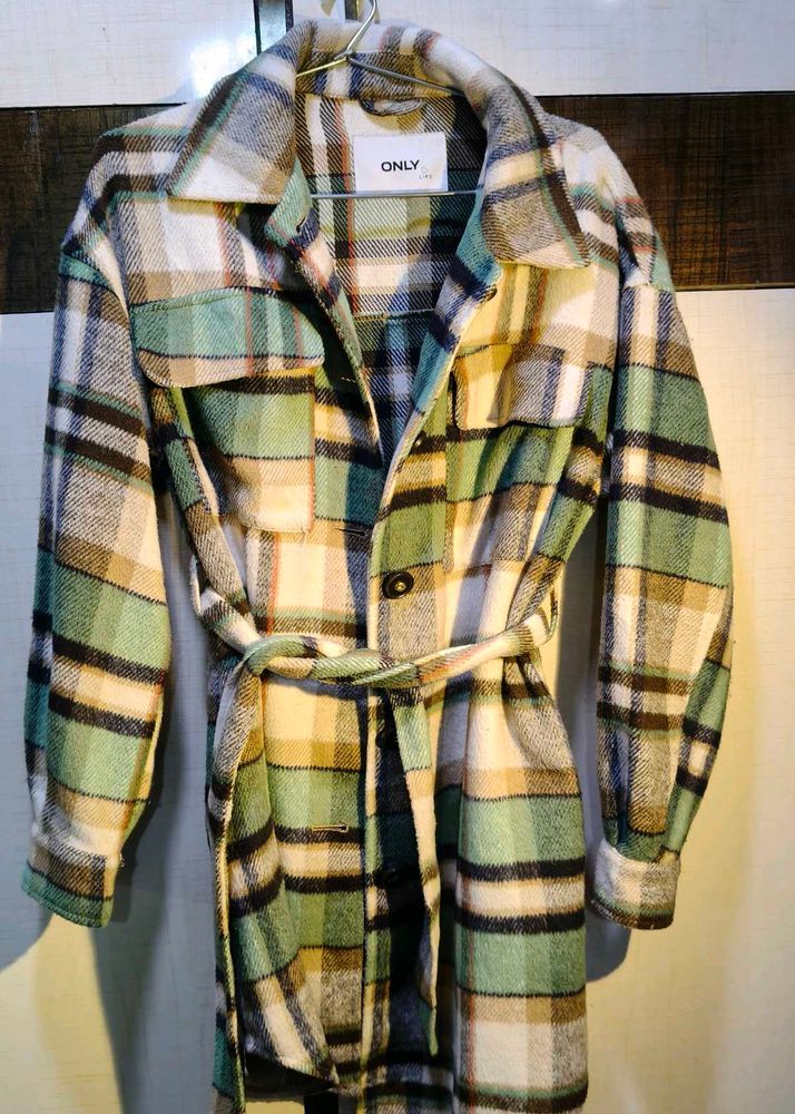 ONLY Plaid Shacket with Belt