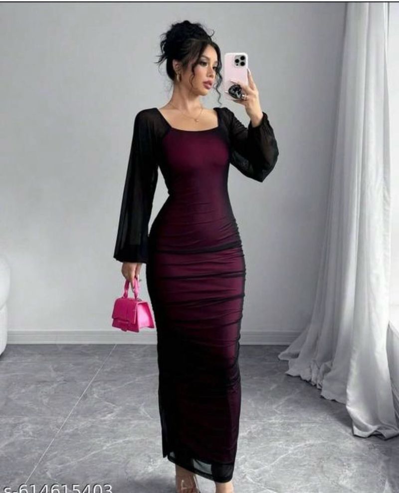 Chic Ruched Mesh Sheath Dress