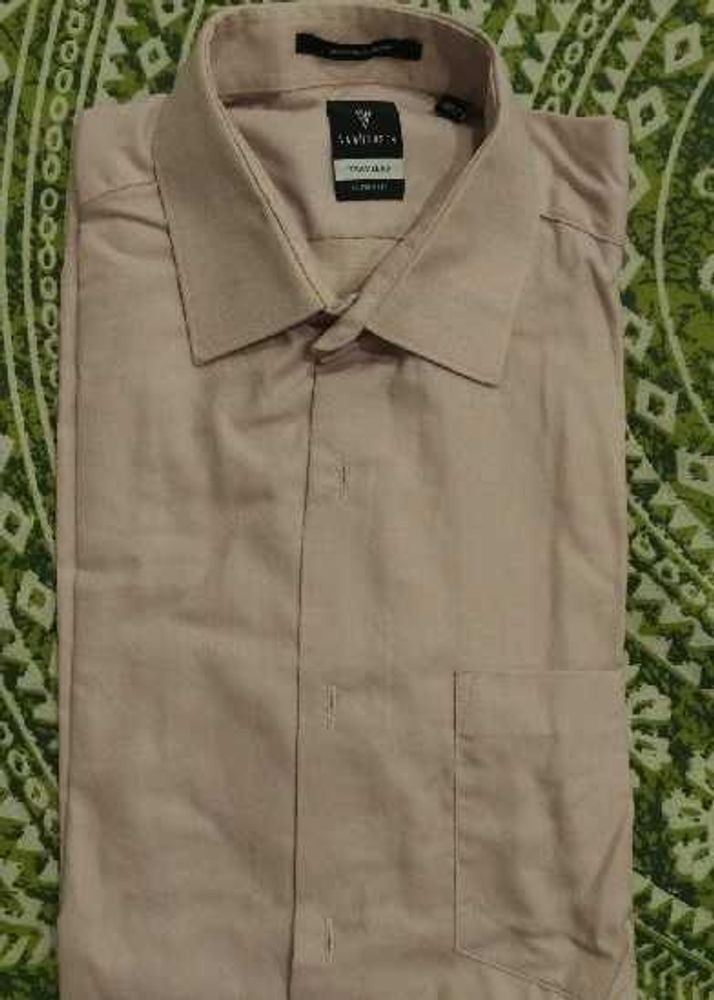 Men's Custom Fit Light beige  Shirt