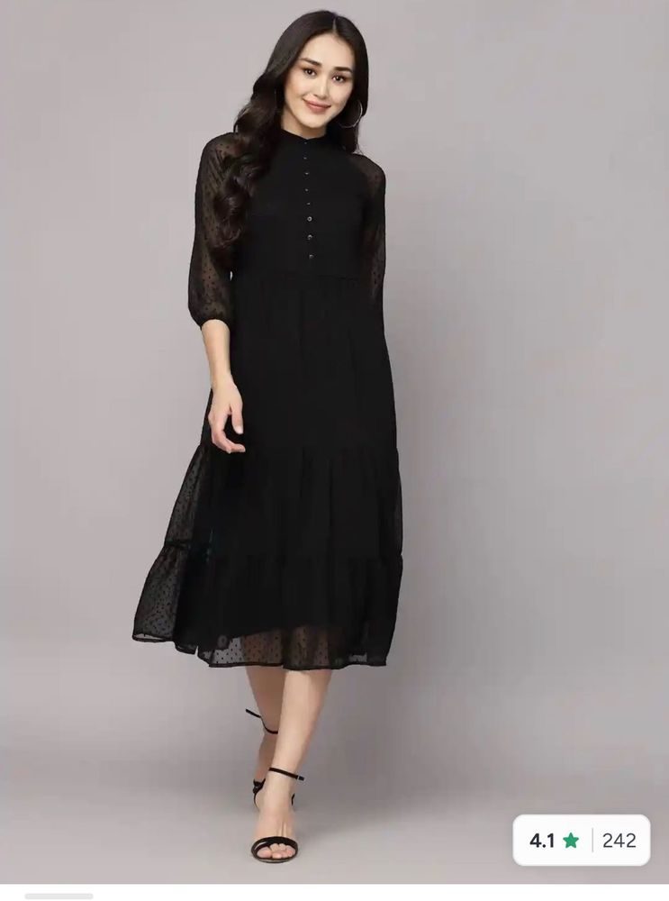 Elegant Black Tiered Dress