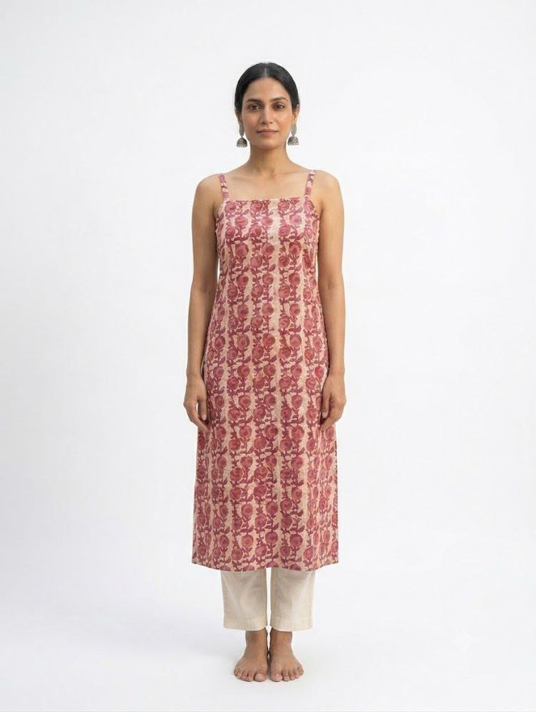 Beautiful Floral Print Cotton Kurta