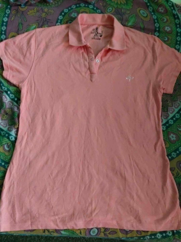 peach Polo T-Shirt