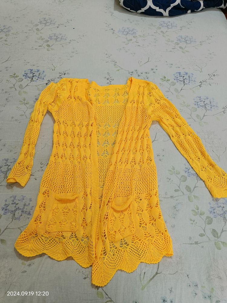 Yellow Wool Shrug