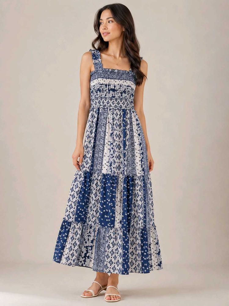 Boho Patchwork Maxi Dress