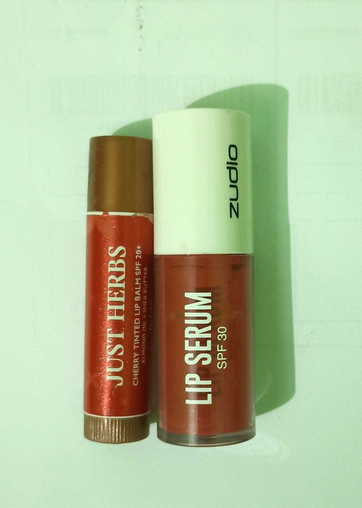 zudio &amp; just herbs lip gloss lipbalm SPF combo