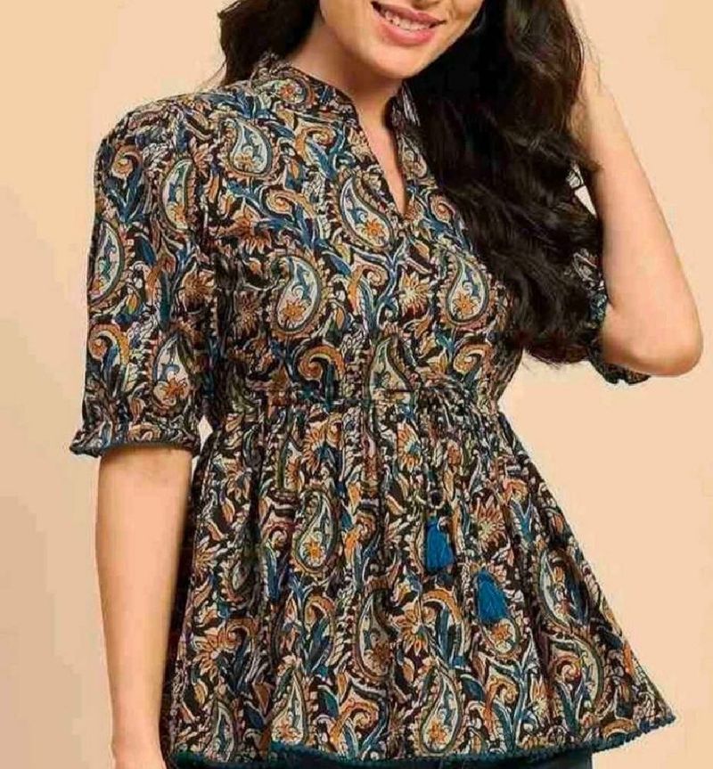 Stylish Printed Kurti with Tassels