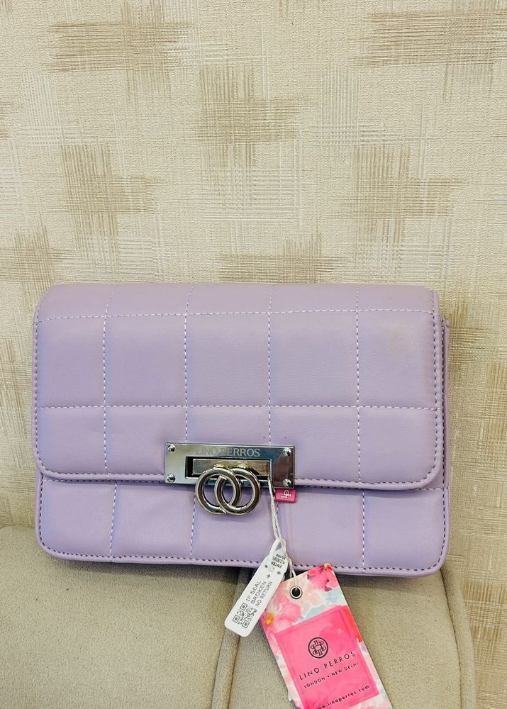 Lilac Quilted Crossbody Bag