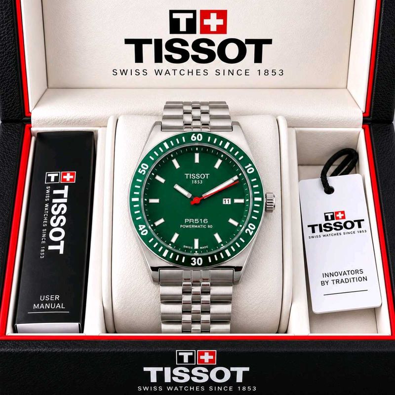 Tissot PR516 Powermatic 80 Green Dial Watch FOR ME