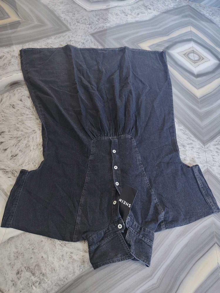 Shein Dark Wash Denim Dress