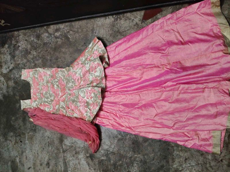 Pink Floral Lehenga Choli Set