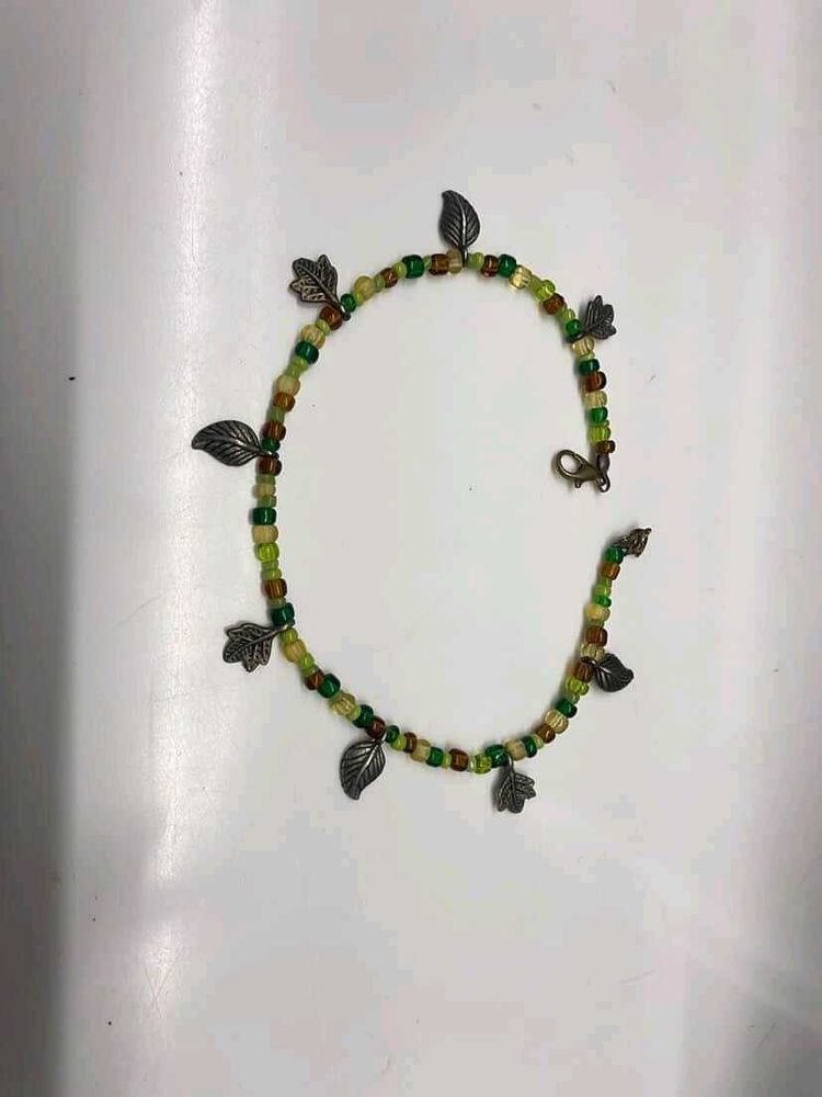 Boho Leaf Beaded Anklet