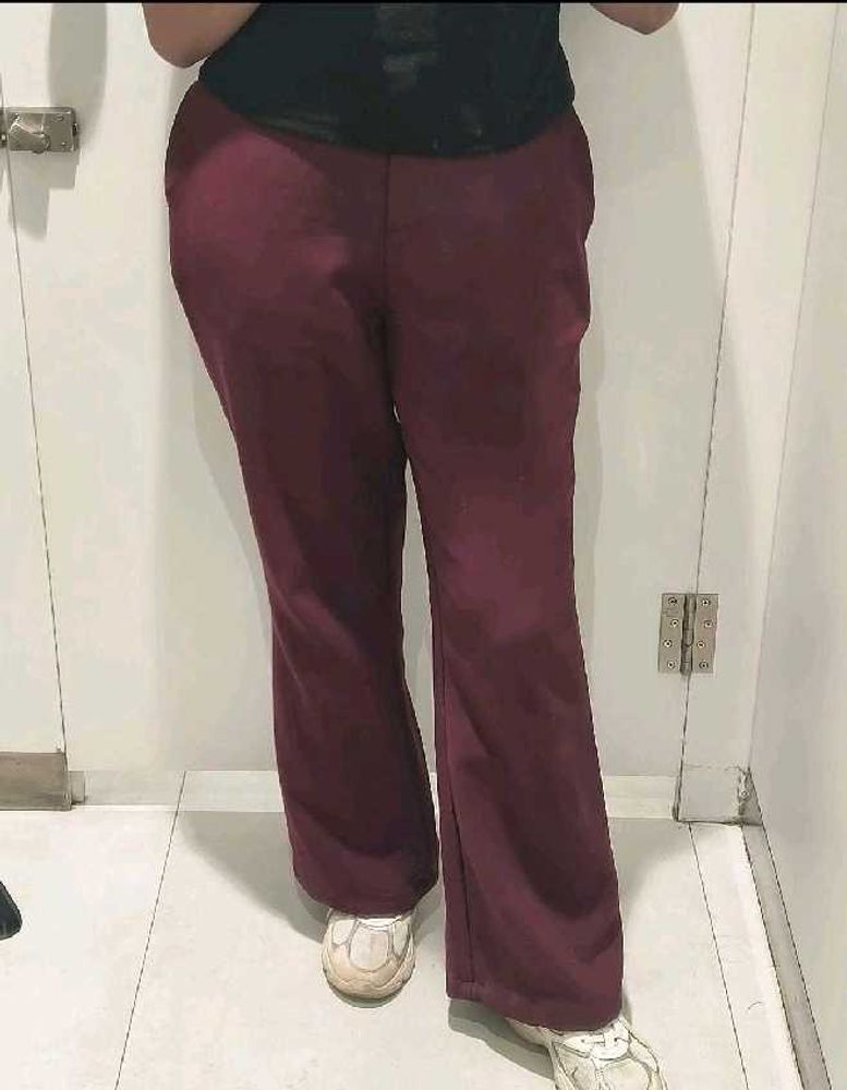 Maroon Bell Bottom Pants