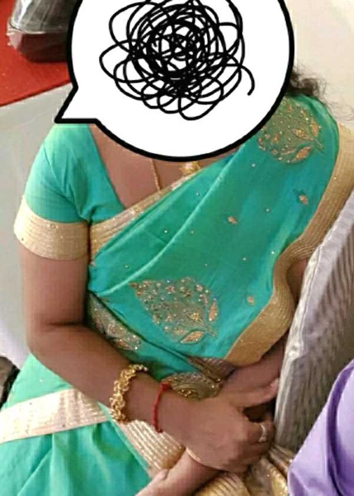 Teal &amp; Gold Sari