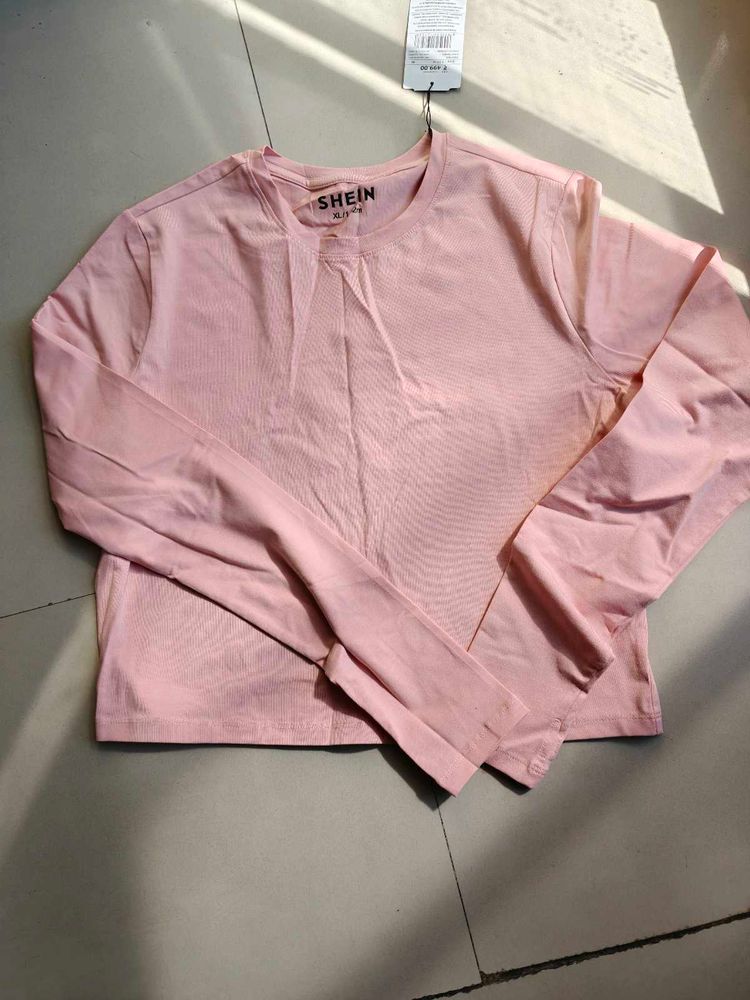 SHEIN Pink Long Sleeve Top
