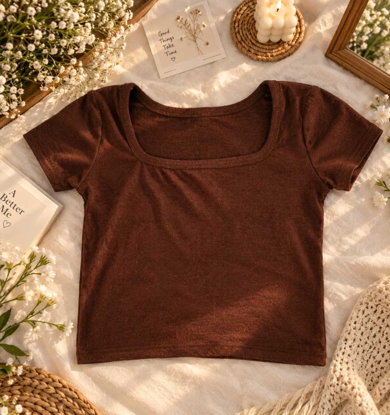 casual brown top