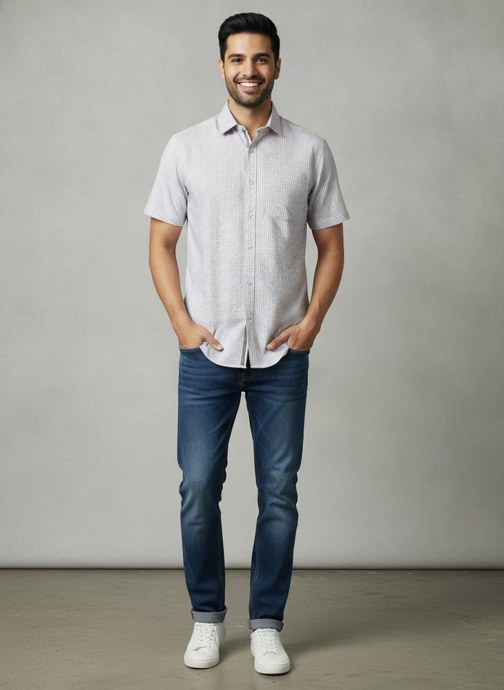 Men's Checked Short Sleeve Shirt