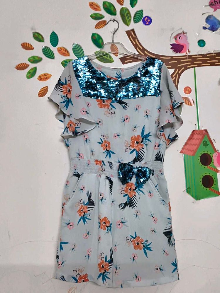 Cutecumber Sparkly Floral Jumpsuit