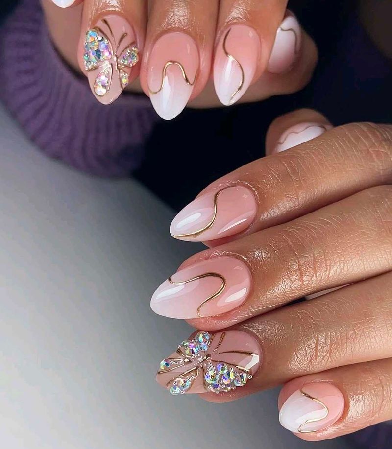 Elegant Butterfly Nail Art Design press on