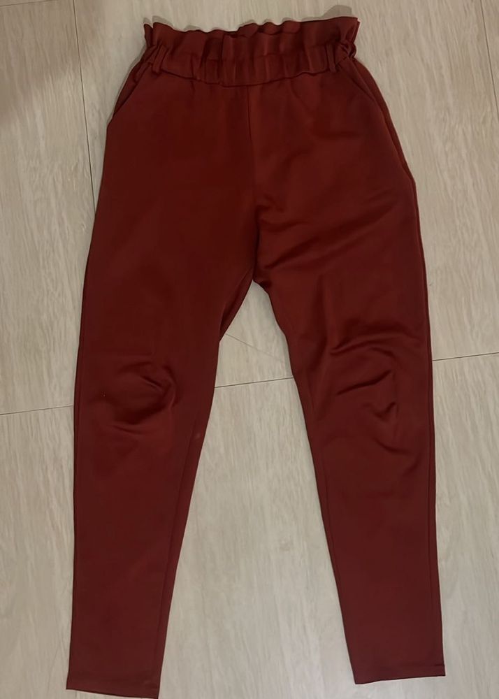 High-Waisted Terracotta Pants