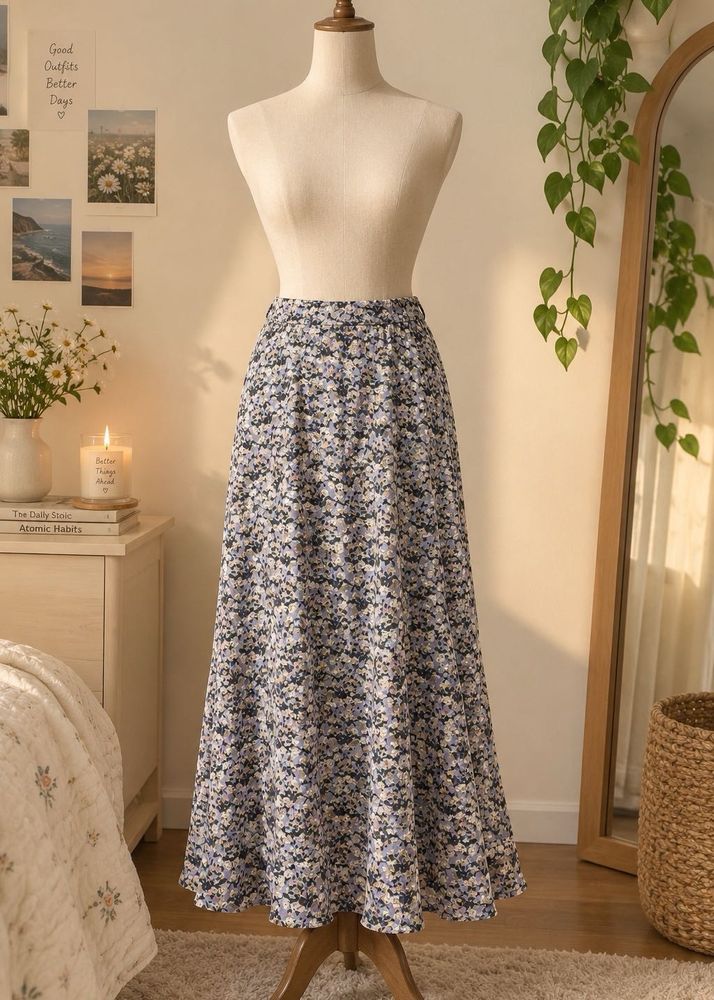 Chic Floral Print Maxi Skirt