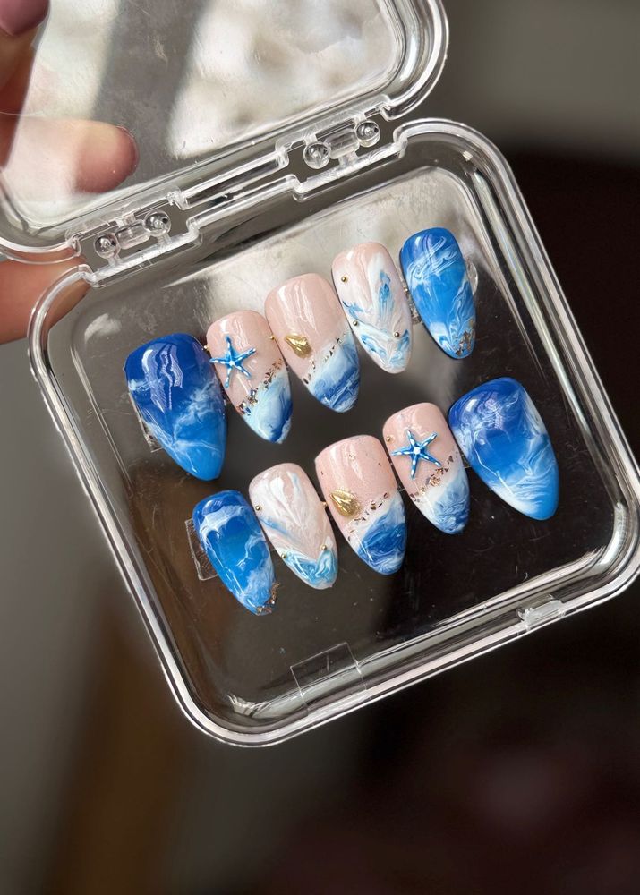Ocean Wave Press-On Nails